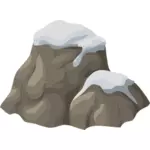 Schnee-bedeckten Felsen