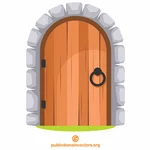 Średniowieczne drewniane drzwi