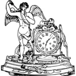 Anioł z rysunek wektor zegar