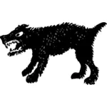 Gambar siluet anjing marah vektor