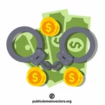 Money laundering graphic concept