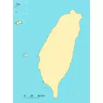 Tchaj-wan mapa Vektor Klipart