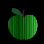 Vektorgrafik med randig datoriserade apple