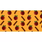 בתמונה וקטורית של דפוס תפוחים וקינמון