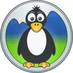 Пингвин в горах векторный логотип