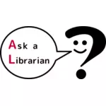 问一名图书管理员标志矢量剪贴画