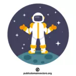 Astronaute debout sur la Lune