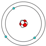 Imagem vetorial de átomo de lítio no modelo de Bohr