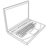 Linia sztuka wektor clipart o laptop komputer osobisty