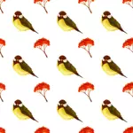 Illustration de vecteur transparente motif oiseau et à pépins