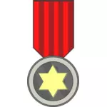 Vector Clip Art من ميدالية جائزة النجمة على الشريط الأحمر