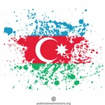 Азербайджанский флаг гранж чернил