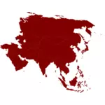 Mapa coloreado de la ilustración del vector de Asia
