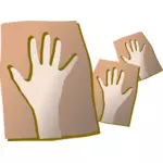 Руки на глине векторное изображение