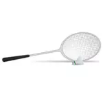 Badminton raket ve top vektör çizimi