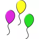 Ilustracja wektorowa trzy balony pływających