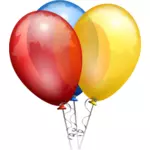 Vektor illustration av tre inredda parti ballonger