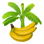 그래픽 아래 과일로 다채로운 바나나 공장