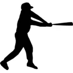 Бейсбол игрок силуэт векторной графики