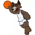 Ilustracja wektorowa wilk koszykówki