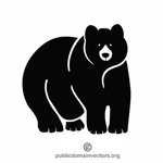 דוב שחור צללית גרפיקה וקטורית