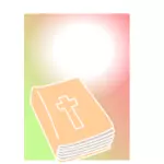 Библия, закрыт в красочный фон-векторные картинки