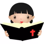 Dívka studium Bible