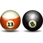 Două mingi de snooker