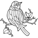 Vektor-Bild eines Vogels mit Stickerei-Muster