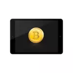 Bitcoin auf iPad-Vektor-Bild