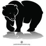 Черный медведь силуэт