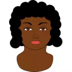 Afrikalı kadın iri gözlü vektör çizim ile