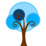 Drzewo kreskówka niebieski