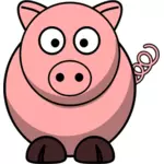 וקטור ציור קריקטורה חזיר עם זנב מעוות