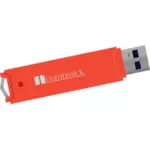 Ilustração em vetor de vermelho stick de memória USB com suporte de alça