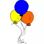 Blå orange og gul ballonger