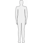 Мужское тело силуэт векторная графика
