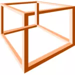 एक असंभव नारंगी निर्माण वेक्टर क्लिप आर्ट के ऑप्टिकल भ्रम