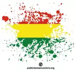 Respingos de tinta nas cores da bandeira da Bolívia