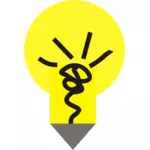 Vektor seni klip lampu kuning dengan ujung runcing