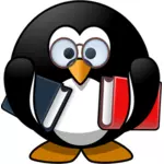 Pinguin cu manualele vector imagine