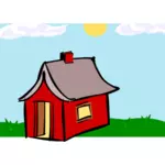 Desenho de casa vermelha cabine vetorial