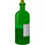Etiket vektör yeşil şişe