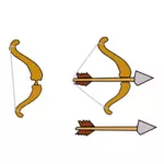 Pfeil und Bogen für ein Spiel Vektorbild gemacht