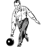 Bowling muž Vektor Klipart