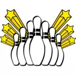 Bowling kolíky ikony vektorový obrázek