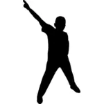 Image vectorielle silhouette du garçon dansant