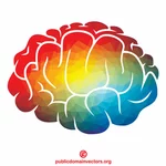 인간의 두뇌 색 패턴의 실루엣