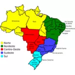 Mapa Brazílie s legendou vektorový obrázek