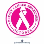 Adesivo do mês de conscientização do câncer de mama
